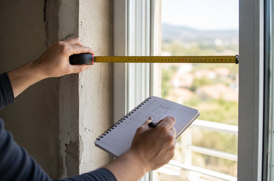 Toma de medidas de la ventana antes de instalar