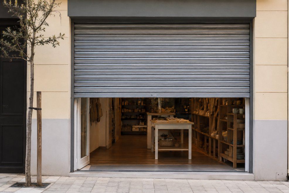 Persiana metálica instalada en un local comercial