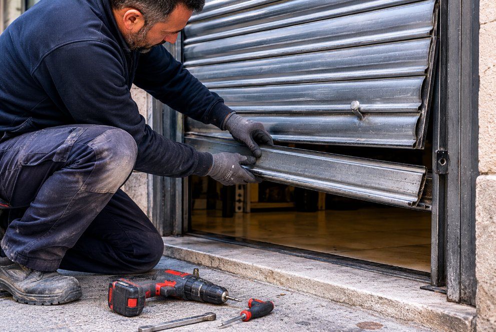 Reparación de un cierre metálico atascado