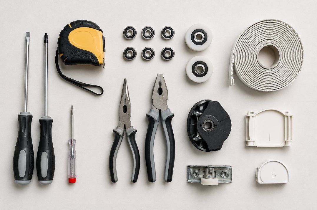 Herramientas y recambios para reparar persianas